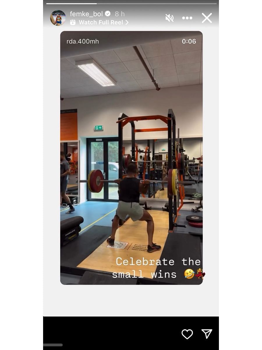 Femke Bol’s Instagram story